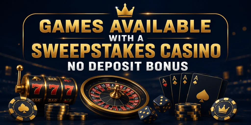 Games Available with a Sweepstakes Casino No Deposit Bonus 